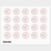 Leuk om één roze strepen verjaardagsfeest sticker (Vel)