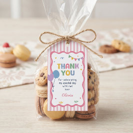 Leuk om eentje te zijn Roze Strepen 1e Verjaardag  Cadeaulabel