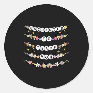Leuk om je leraar de eerste dag weer aan ons te le ronde sticker