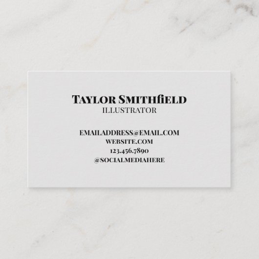 Leuk om je te ontmoeten, traditioneel visitekaartje (Achterkant)