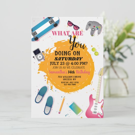 Leuk om jong te zijn Uitnodiging (Staand voorkant)