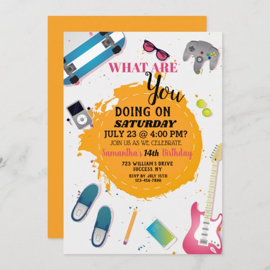 Leuk om jong te zijn Uitnodiging (Voorkant / Achterkant)