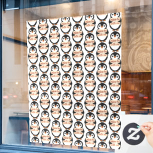 Leuk om met mij af te spreken - Pinguïn Handtekeni Raamsticker