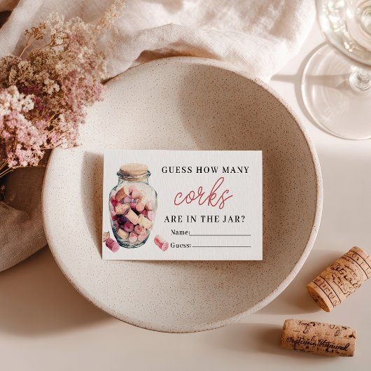 Leuk om te raden hoeveel Corks Game Vrijgezellenfe Informatiekaartje