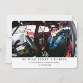 Leuk om te rijden Race auto Driver Kerstmis Fotoka Feestdagenkaart (Voorkant)