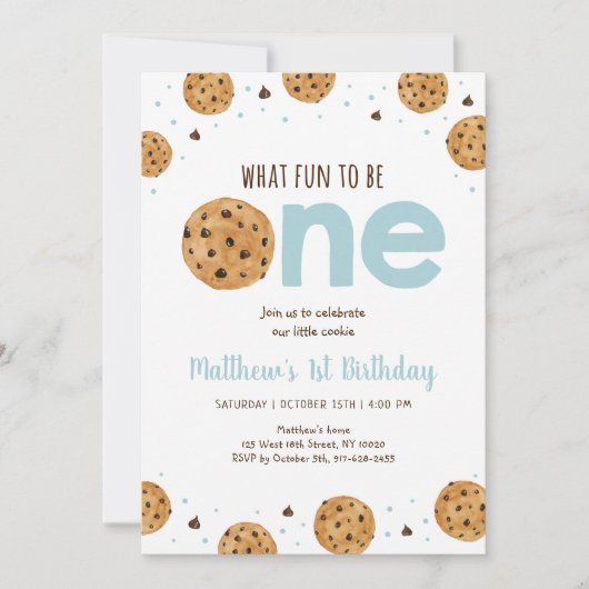 Leuk om te zijn One Cookie Boy Eerste Verjaardag Kaart (Voorkant)