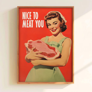 Leuk om u te ontmoeten Poster Vlees Kunst Gelukkig