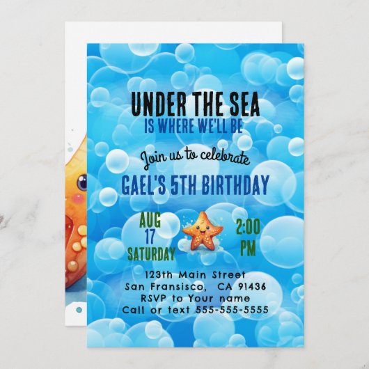 Leuk onder de uitnodiging van het verjaardagsfeest (Voorkant / Achterkant)