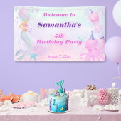 Leuk Onder de Zee Zeemeermin Kinderen Verjaardag W Spandoek