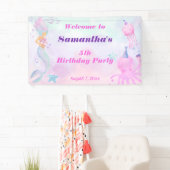 Leuk Onder de Zee Zeemeermin Kinderen Verjaardag W Spandoek (Insitu)