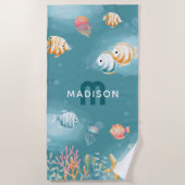 Leuk Onder het Zee Kinder Naam Strandlaken (Voorkant)