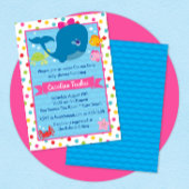 Leuk Onder het Zee Walvis Roze Meisje Baby shower Kaart
