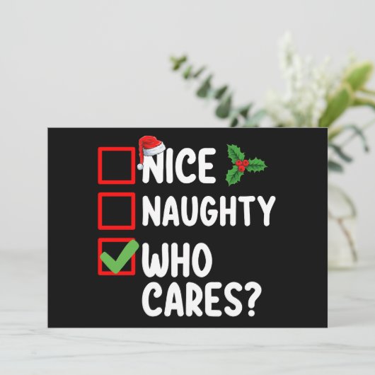 Leuk ondeugend die om Kerstlijst geeft Familie Kaart (Staand voorkant)