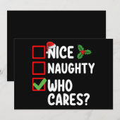 Leuk ondeugend die om Kerstlijst geeft Familie Kaart (Voorkant / Achterkant)