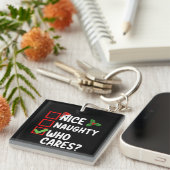 Leuk ondeugend die om Kerstlijst geeft Familie Sleutelhanger (Voorkant Rechts)