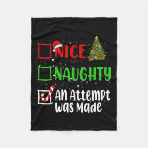Leuk ondeugend Een poging werd gedaan Kerstlijst H Fleece Deken