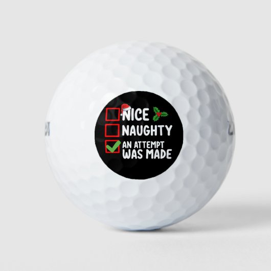 Leuk ondeugend Een poging werd gedaan Kerstlijst H Golfballen (Voorkant)