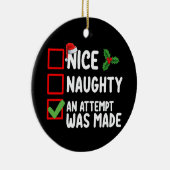 Leuk ondeugend Een poging werd gedaan Kerstlijst H Keramisch Ornament (Rechts)