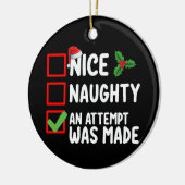 Leuk ondeugend Een poging werd gedaan Kerstlijst H Keramisch Ornament (Links)