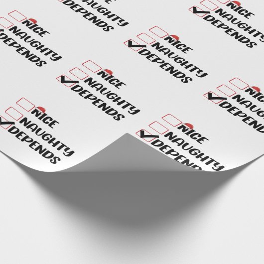 Leuk ondeugend hangt af van Kerstman Kerstlijst Cadeaupapier (Hoek)