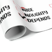 Leuk ondeugend hangt af van Kerstman Kerstlijst Cadeaupapier (Rol Hoek)