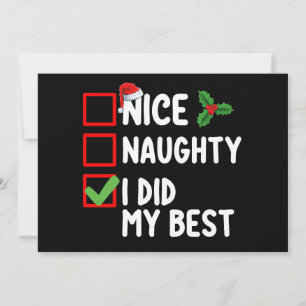 Leuk ondeugend Ik deed mijn beste kerstlijst famil Kaart