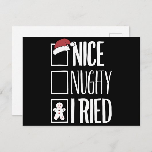 Leuk ondeugend Ik probeerde Santa's ondeugende lij Feestdagenkaart (Voorkant / Achterkant)