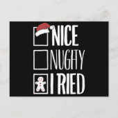 Leuk ondeugend Ik probeerde Santa's ondeugende lij Feestdagenkaart (Voorkant)