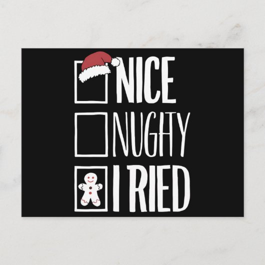 Leuk ondeugend Ik probeerde Santa's ondeugende lij Feestdagenkaart (Voorkant)