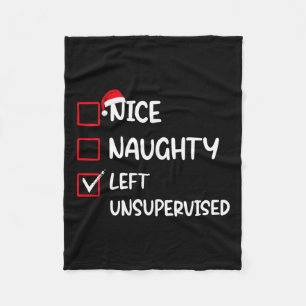 Leuk ondeugend links zonder toezicht kerstlijst fa fleece deken