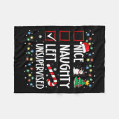 Leuk ondeugend links zonder toezicht kerstlijst Ho Fleece Deken (Voorkant (Horizontaal))