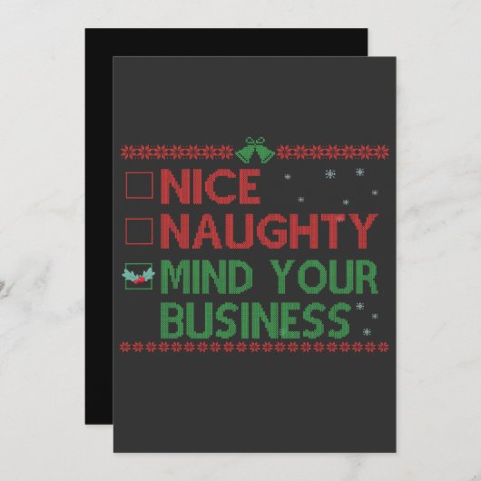 Leuk Ondeugend Mind Uw Bedrijf Grappig Kerstman Gi Kaart (Voorkant / Achterkant)