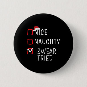 Leuk Ondeugend Mooi Kerst Familie Pyjama Mannen Vr Ronde Button 5,7 Cm