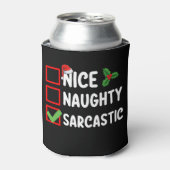 Leuk Ondeugend Sarcastisch Kerstlijst Sarcasme Blikjeskoeler (Blikje Voorkant)