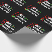 Leuk Ondeugend Sarcastisch Kerstlijst Sarcasme Cadeaupapier (Hoek)