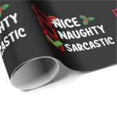 Leuk Ondeugend Sarcastisch Kerstlijst Sarcasme Cadeaupapier (Rol Hoek)