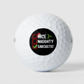 Leuk Ondeugend Sarcastisch Kerstlijst Sarcasme Golfballen (Voorkant)