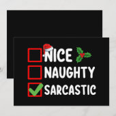 Leuk Ondeugend Sarcastisch Kerstlijst Sarcasme Kaart (Voorkant / Achterkant)
