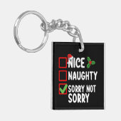 Leuk ondeugend sorry niet kerstlijst vakantie sleutelhanger (Voorkant Links)