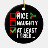 Leuk ondeugend tenminste ik probeerde kerstlijst d keramisch ornament (Voorkant)