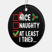 Leuk ondeugend tenminste ik probeerde kerstlijst d keramisch ornament (Links)