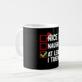 Leuk ondeugend tenminste ik probeerde kerstlijst d koffiemok (Voorkant links)