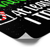 Leuk ondeugend tenminste ik probeerde kerstlijst d poster (Hoek)