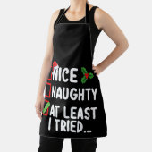 Leuk ondeugend tenminste ik probeerde kerstlijst d schort (Insitu)