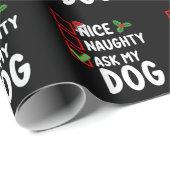 Leuk ondeugend Vraag mijn hond kerstlijst vakantie Cadeaupapier (Rol Hoek)