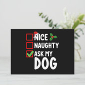 Leuk ondeugend Vraag mijn hond kerstlijst vakantie Kaart (Staand voorkant)