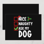 Leuk ondeugend Vraag mijn hond kerstlijst vakantie Kaart (Voorkant / Achterkant)
