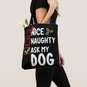 Leuk ondeugend Vraag mijn hond kerstlijst vakantie Tote Bag (Dichtbij)