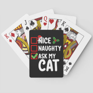 Leuk ondeugend Vraag mijn kat kerstlijst vakantie Pokerkaarten