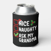 Leuk ondeugend Vraag mijn oma kerstlijst familie Blikjeskoeler (Blikje Voorkant)